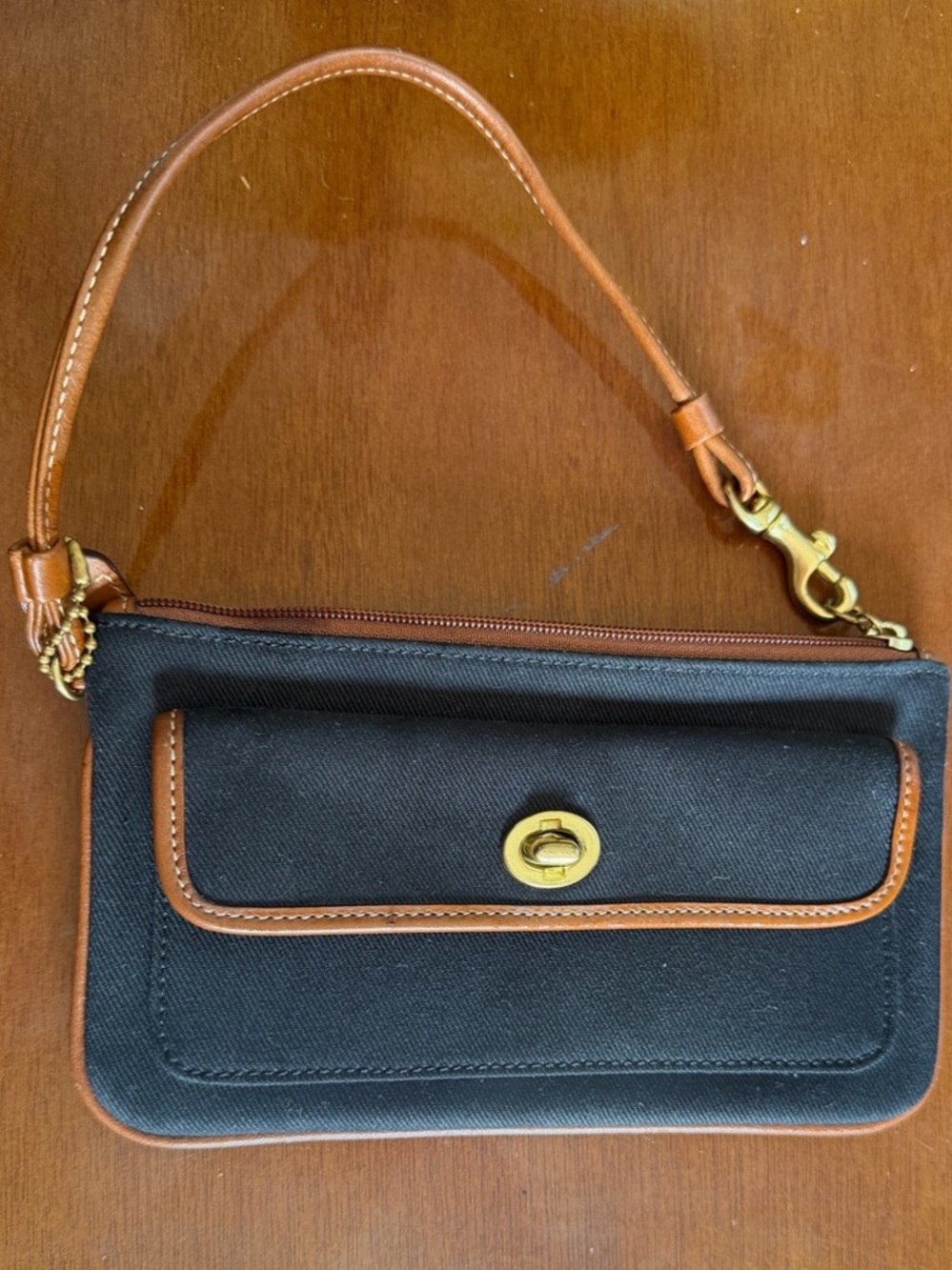 Coach Legacy Canvas Pocket Wristlet